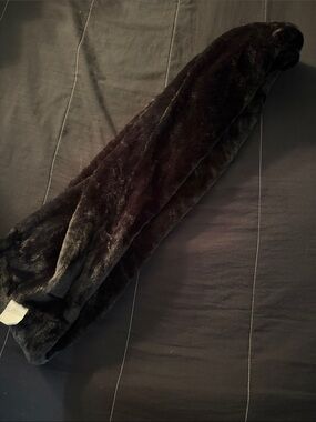 Black Faux Fur Scarf